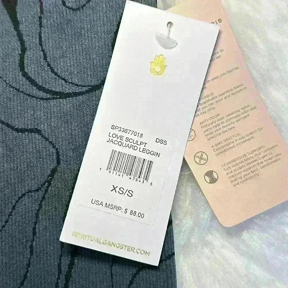 Spiritual Gangster NWT Swirl-Print Love Sculpt Jacquard Leggings Women Size XS/S - Picture 9 of 15
